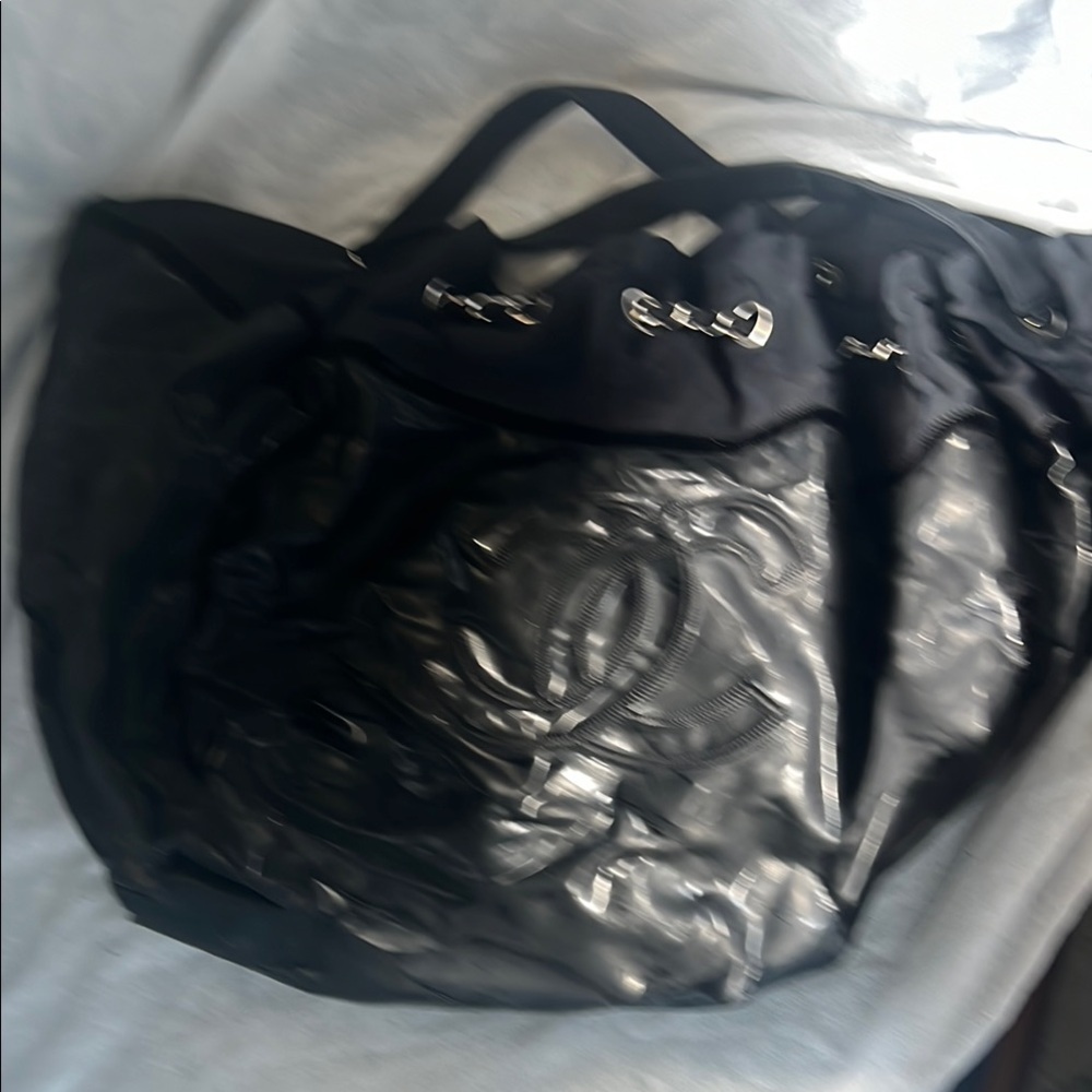 Black Tote Bag with Chain Details